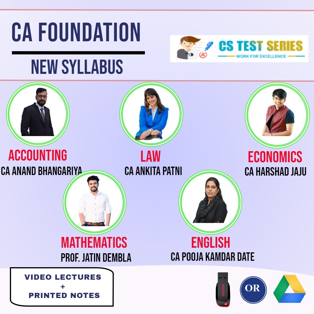CA FOUNDATION Complete CA FOUNDATION Full Lectures By CA Ananad bhangariya   CA Ankita patni   CA Harshad Jaju  Prof Jatin Demla
